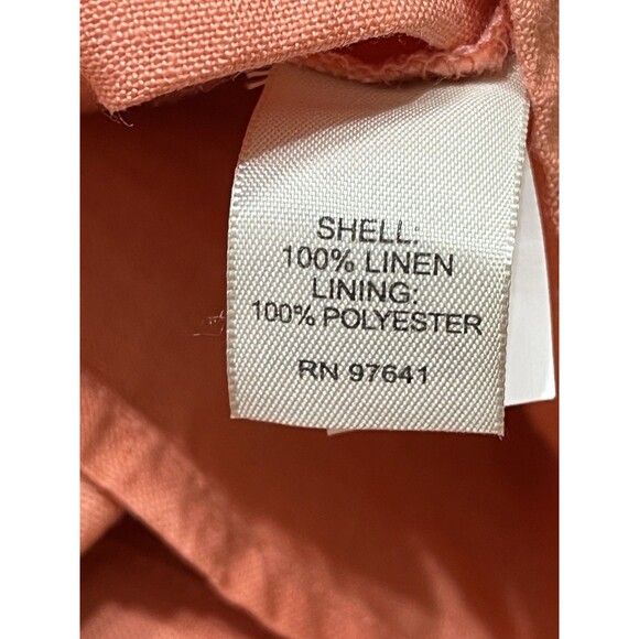 J. Jill Fit N Flare Dress Peach 100% Linen M Relaxed Lined Comfy Beach Church - Picture 10 of 11